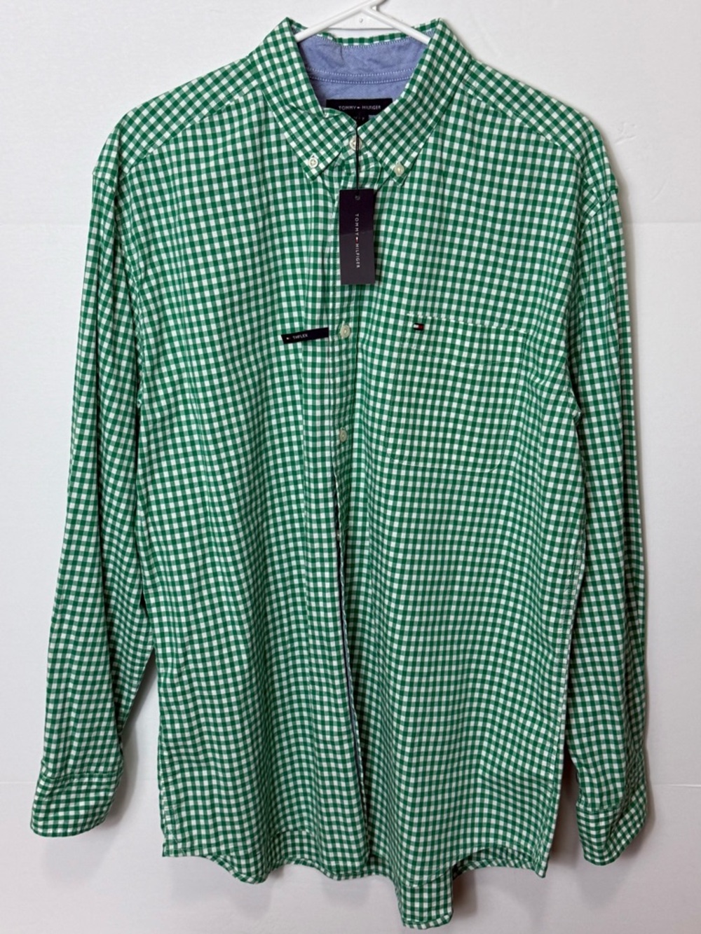 Tommy Hilfiger Green & White Gingham Button-Down Shirt